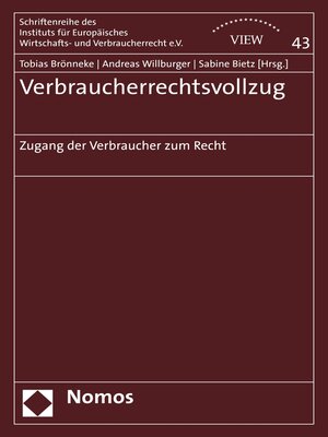 cover image of Verbraucherrechtsvollzug